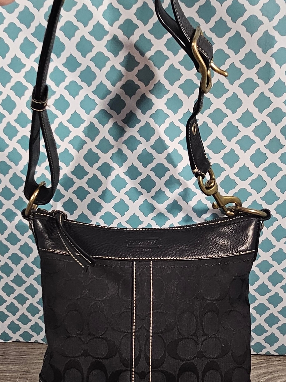 Coach Black Signature Logo Y2K shoulder/crossbody bag in MINT CONDITION